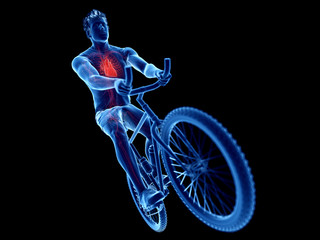 Fototapeta na wymiar 3d rendered illustration of a cyclists heart
