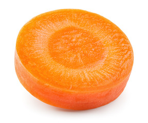 Carrot slice. Carrot slice isolated on white. Full depth of field.