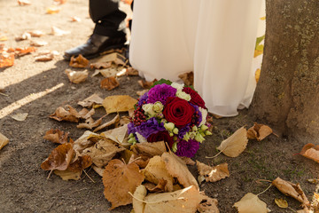 Wedding bouquet in fall