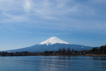 mt fuji and lake