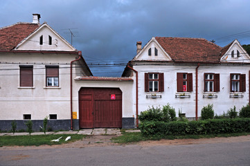 Häuserfassaden in Valea Viilor (deutsch Wurmloch) in Transsilvanien / Siebenbürgen, Rumänien