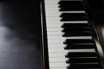 Fototapeta na wymiar Closeup of a piano keyboard