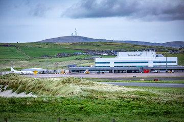 Sumburgh Airport at Shetland Islands, Scotland