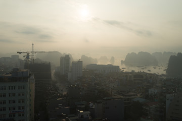 Fototapeta premium sunset over the city