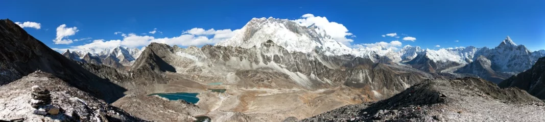 Papier Peint photo autocollant Makalu mounts Lhotse, Makalu and Nuptse, Nepal Himalayas