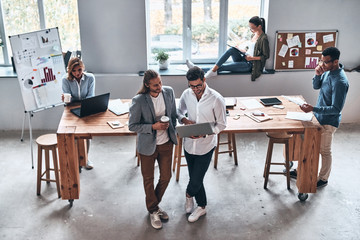 Concentrated at work. 