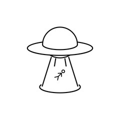 Ufo concept line icon. Linear Ufo concept outline symbol design. This simple element illustration can be used for web and mobile.