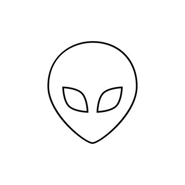Extraterrestrial alien face outline icon. linear style sign for mobile concept and web design. humanoid alien head simple line vector icon. Symbol, logo illustration.