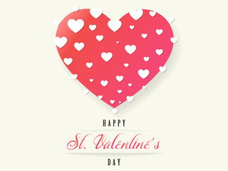 St. Valentines greeting card with a big heart, vector
