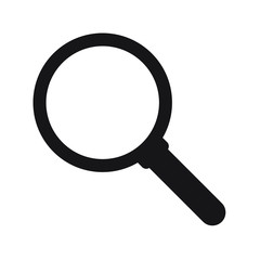 Search icon. Magnifying glass icon, vector magnifier or loupe sign.