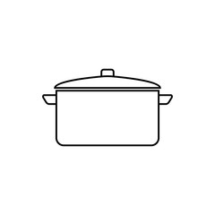 Cooking pot outline icon. linear style sign for mobile concept and web design. Casserole simple line vector icon. Saucepan symbol, logo illustration.