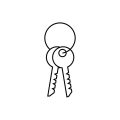 Room key line icon. Lock, access, apartment, trinket.Hotel concept. Vector illustration can be used for topics like security, mortgage, travelling