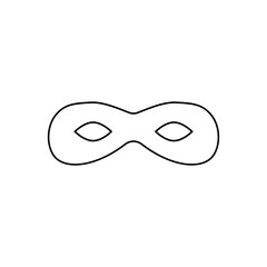 Eye mask line icon, outline vector sign, linear style pictogram isolated on white. Masquerade ball symbol, logo illustration. Editable stroke