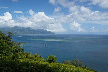 landscape with lake and mountains