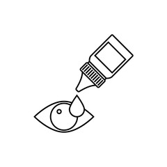 Eye drops icon vector isolated on white background, Eye drops transparent sign , line and outline elements in linear style