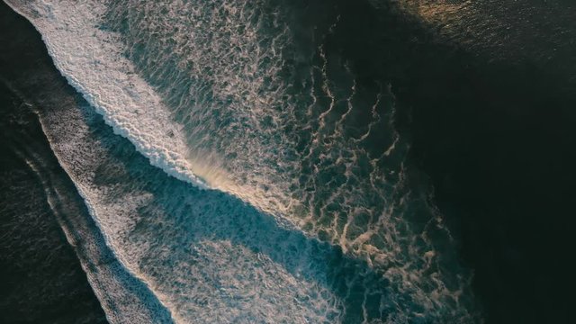 Aerial view with big ocean waves. Surfing and waves.