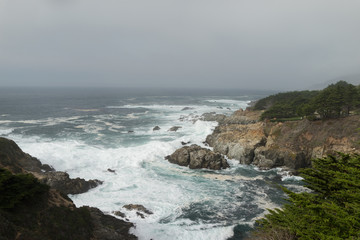Fototapeta na wymiar coast of sea and rocks in the storm