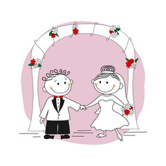Cute couple just married