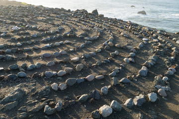 Stone rings on the Beach