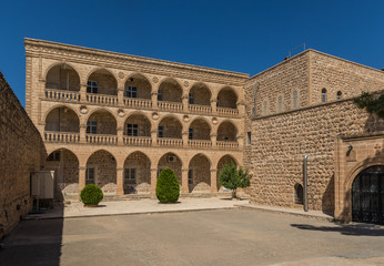 Fototapeta na wymiar Midyat, Turkey - few kilometers away from Midyat, the Mor Gabriel Monastery is one of the best preserved examples of Syriac Orthodox monastery in the world