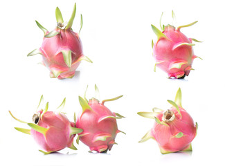 Red Dragon fruit or Tropical fruit on white background, Original dimensions