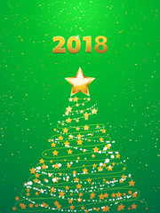 Chirstmas abstract tree and 2018 background
