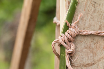 Knotted Rope On Wood