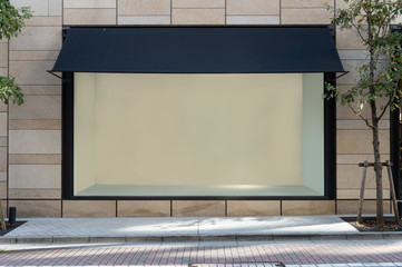 Shop Boutique Store Front with Big Window and Place for Name
