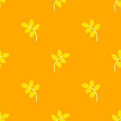 ORANGE RYE LEAF PATTERN
Flat simple bright yellow rye corp on orange pattern.