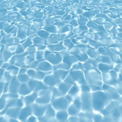 Caustic in water. Sunlight in the pool with blue tiles. Caustics map. 3D illustration.