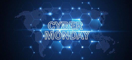 Cyber Monday Online Sale Event. Vector Technology illustration