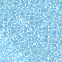 Caustic in water. Sunlight in the pool with blue tiles. Caustics map. 3D illustration.