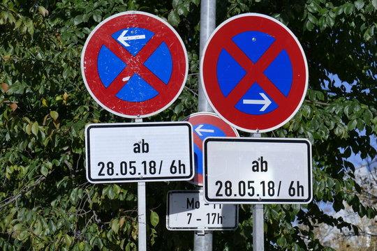 Verkehrsschilder  Halteverbotsschilder