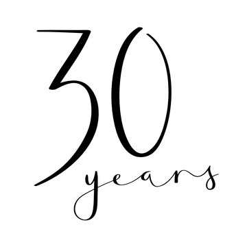 30 YEARS vector brush calligraphy icon