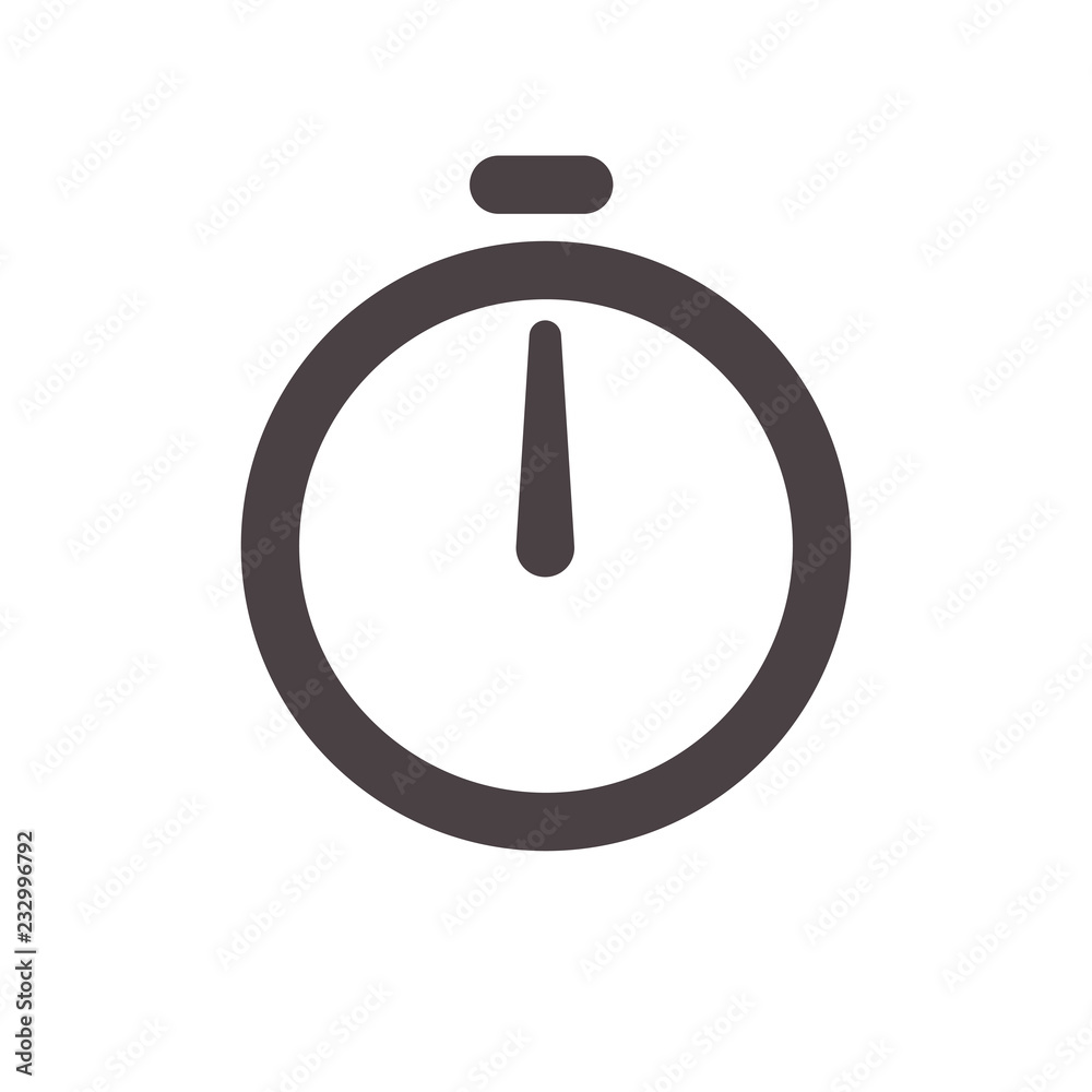 Poster alarm clock arrow icon. vector stopwatch timer clock simple line sign for web or app user interface 
