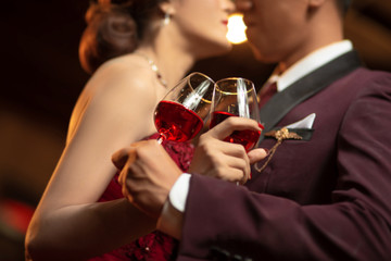 red wine and red dress