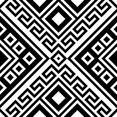 Black and white large scale vector seamless pattern geometric ornament