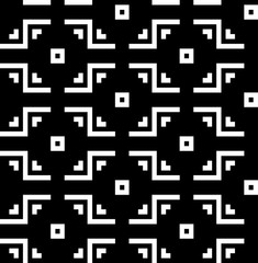 Obraz na płótnie Canvas Black and white large scale vector seamless pattern geometric ornament