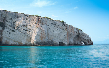 Fototapeta na wymiar Famous blue caves at Zante island (Zakynthos), Greece, Europe.