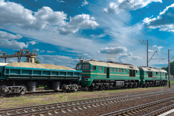 Fototapeta na wymiar Diesel locomotive train