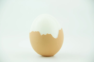 boiled egg on white background