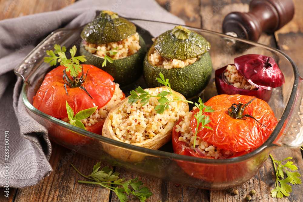 Canvas Prints stuffed vegetable- tomato, zucchini and potato