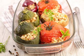 stuffed vegetable- tomato, zucchini and potato