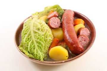 sausage, vegetable and broth