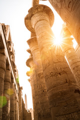The Great Hall with sunflare, Karnak Temple, Egypt