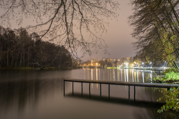Obraz na płótnie Canvas Night embankment of the river