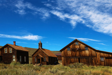 Abandoned houses in the desert after the gold rush, Bodie, Ghost Town, California