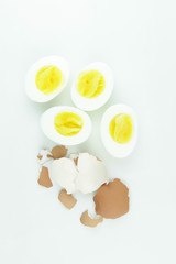 boiled egg on white background