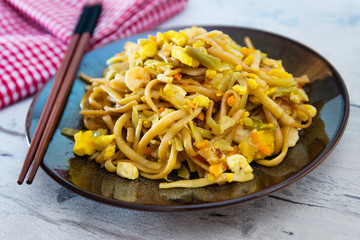asian food noodles on the table