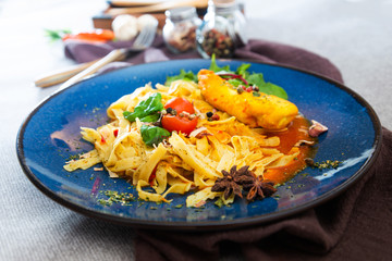 Chicken Fillet Smoked Paprika Sauce and Tagliatelle